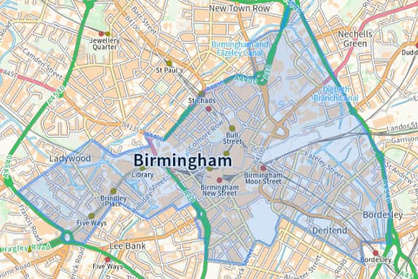 West Midlands Police stop and search areas