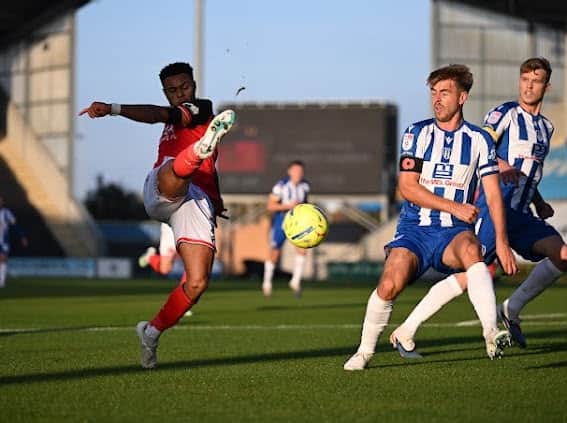 Sodje is unable to find the target with a half-chance for Walsall during the first period.