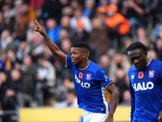 Ipswich’s Florentino Luis celebrates against Hull