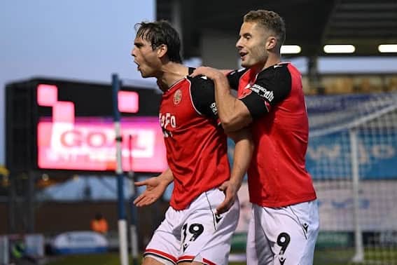 Aaron Pressley celebrates his 10th goal of the season.