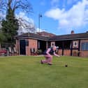 New President Des Pugh Bowling the first wood of the 2026 Season 