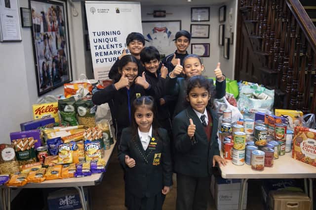 Hydesville Tower pupils helped collect hundreds of foodbank items to support local families