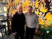 Steve Daley, right, catches up with former Wolves' youth team mate Richie Dams.