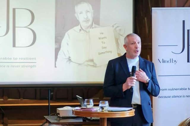 James Bertram speaking at an event at The Mount Hotel in Wolverhampton.