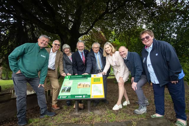 From left: Nick Lovett, Tony Hague, Beth Gumb, Jeremy Cotton, Marquess of Anglesey, Elizabeth Barnes CBE, Carl Benbow and Tracey Chamberlain - all trustees of Beaudesert Outdoor Adventures.