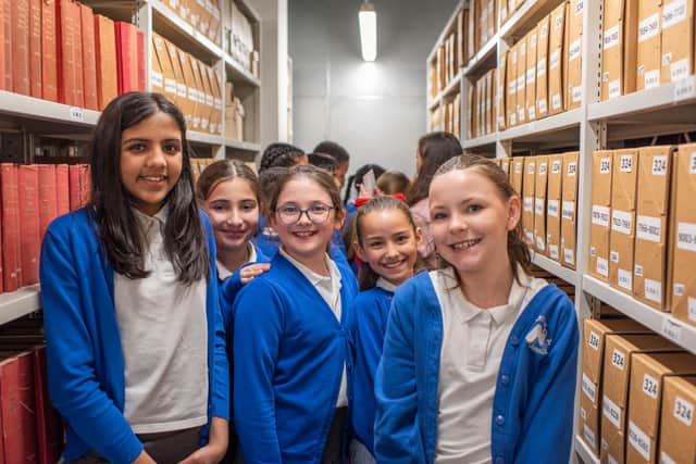 Pupils from New Invention Learning Academy visit Walsall Archives, as part of the Sharing Sister Dora project.