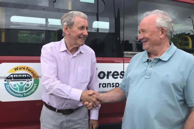 WFCT chief officer David Muggeridge (right) welcomes Roger Lindsay aboard