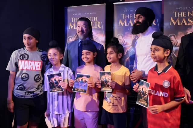 Flex Singh and cast with young film fans at the sold-out Slough premiere.