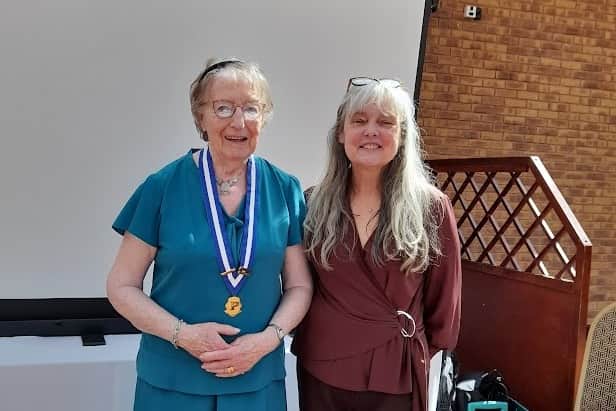 Chairman Chris Ballet with Speaker Karen Evans