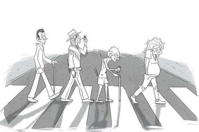 The Dogs on the Abbey Road crossing