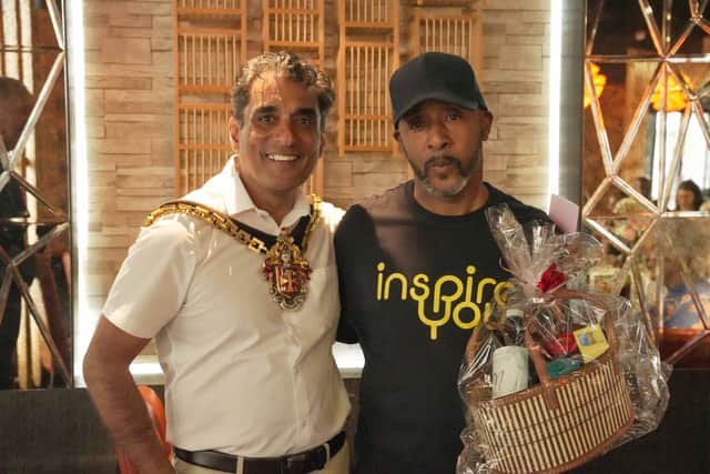 The Mayor of Wolverhampton, Councillor Paul Singh and Leslie Fairclough, founder of Inspire You
