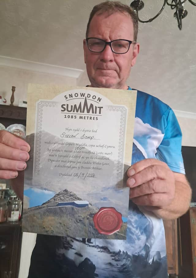 Steve so proud with his Snowdon certificate