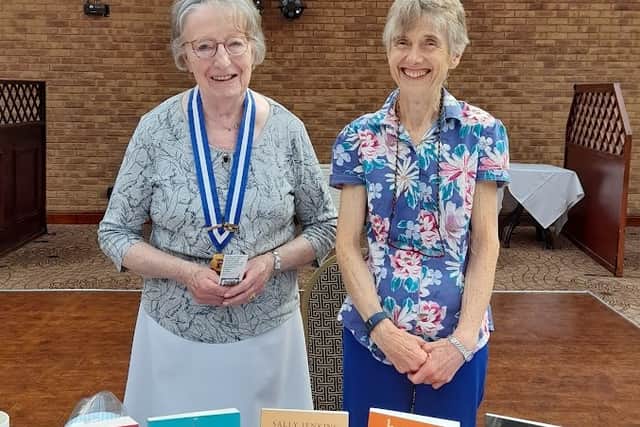Chairman Chris Ballett with speaker Sally Jenkins