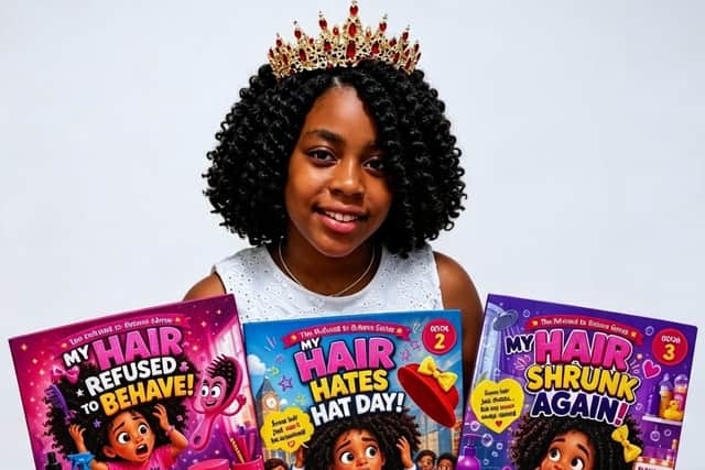 Nine‑year‑old Gabriella Gayle from West Bromwich, author of The Refused To Behave Series, celebrating Afro‑Caribbean pride ahead of World Afro Day.