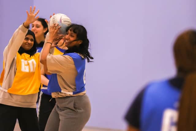 Participants at an AnyGirl netball session, which take place at Tipton Sports Academy, West Bromwich Leisure Centre and Ellowes Hall Sports College.