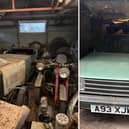 The barn-find vehicles in situ at a Lichfield house clearance