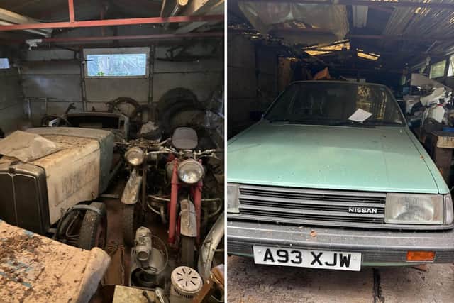 The barn-find vehicles in situ at a Lichfield house clearance