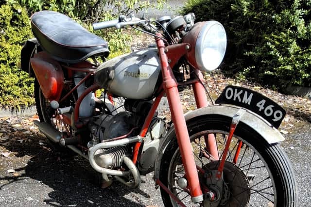 The late 1940s Douglas T35 MK3 motorcycle.