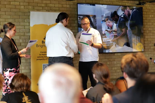 Wolves head chef Luke Hitchins presented the certificates