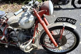 The late 1940s Douglas T35 MK3 motorcycle for restoration, sold at £1,900.