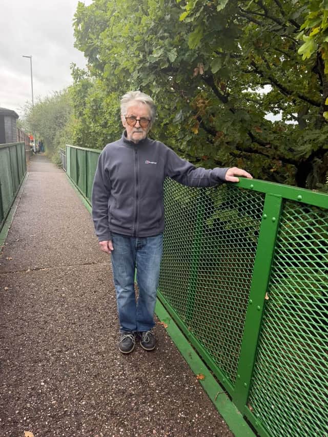 Kevin is pictured here during his 4-mile walk as part of the fundraiser
