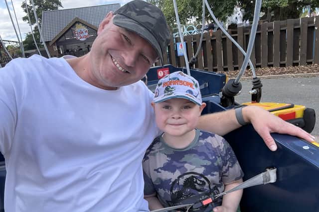 Six-year-old Sam and his dad, Matt
