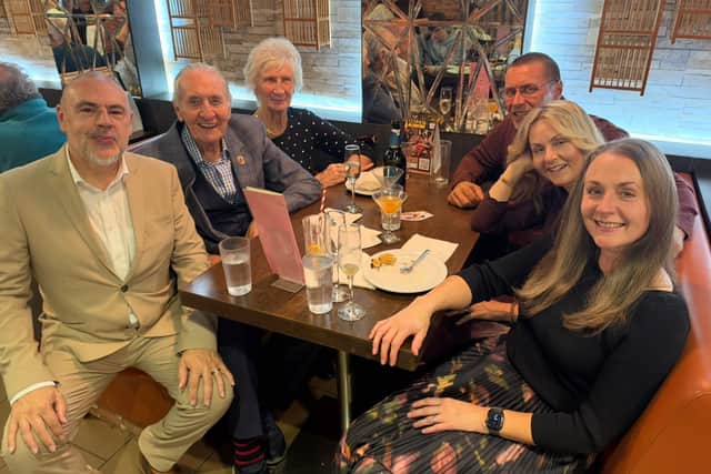 WCASG Chair Dr Rosalind Collingswood, with patrons Hugh & Anita Porter and guests