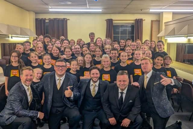 Stourbridge Students backstge with The Opera Boys