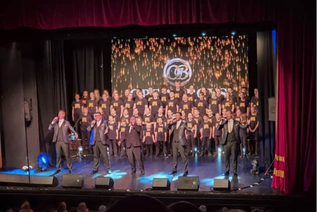Stourbridge students on stage with The Opera Boys