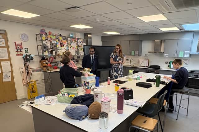 Mr Bhatti touring a classroom at Cedars School