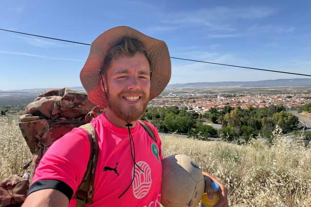 James Lewis on the road during his 2,000 mile Africa to Rugeley challenge for St Giles Hospice, before representing the West Midlands at the Pride of Britain Awards.