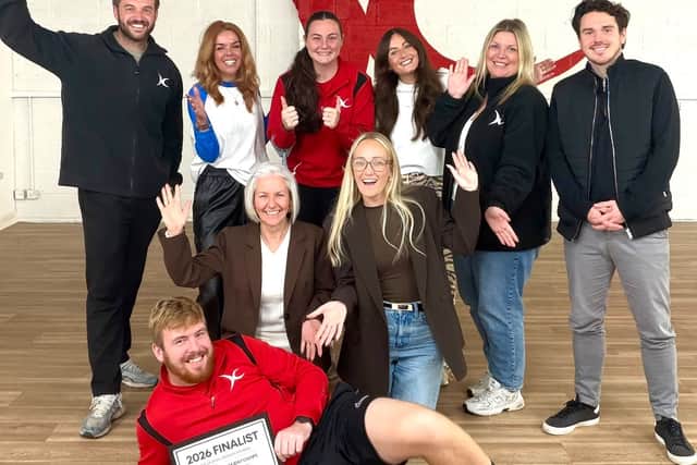 The JC Academy team. Back row, left to right: Jack Craven, Hayley Bartlett, Freya Smith, Daisy Mountford, Ashleigh Ward and Tom Bennett. Front: Sam Craven and Jaime Craven, with JC Academy's Employee of the Year 2026, Ewan Stevens, holding the award.