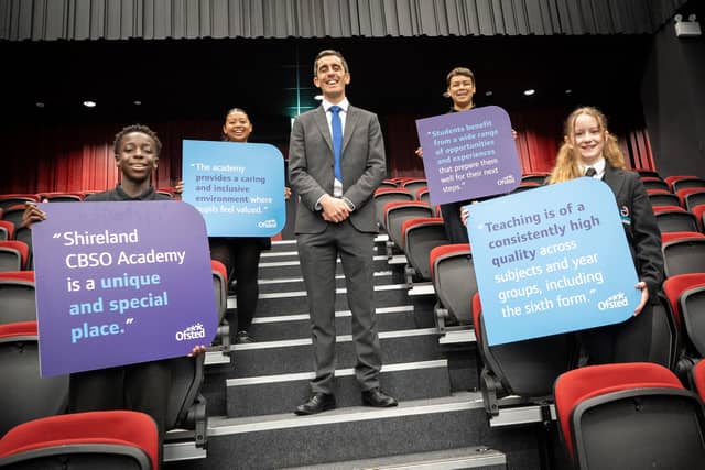 Principal David Green and students at Shireland CBSO Academy celebrate strong judgements from recent Ofsted inspection.