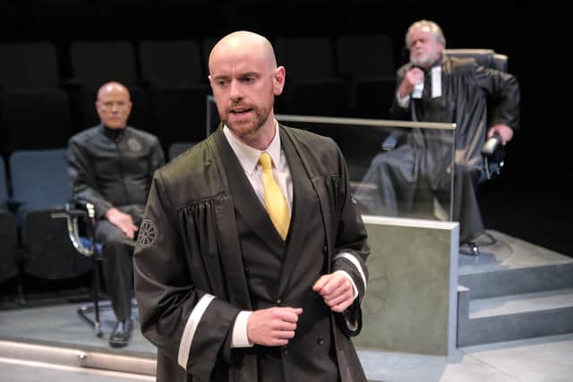 Prosecutor Ronal Lime-Tyler with Assistant Arbiter Octavius and Judge