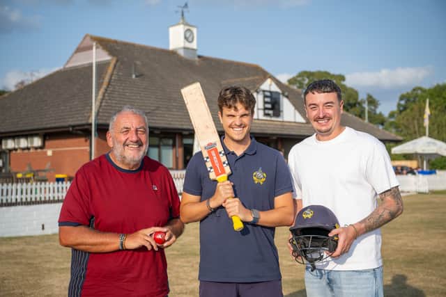 Gordon Lewis, Ollie Westbury and Jamie Turner at Himley Cricket Club