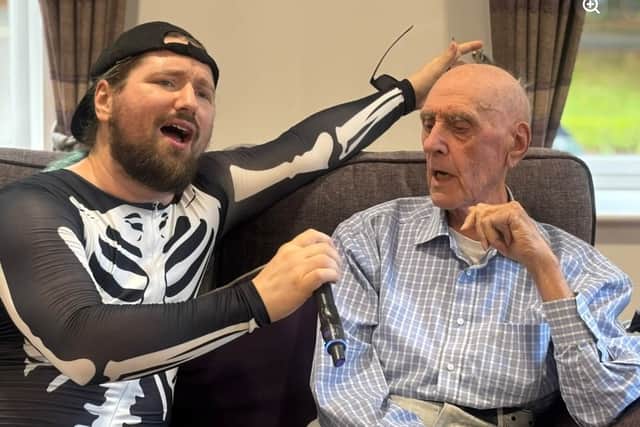 Residents joined the show and sang along at The Spires Care Home in Lichfield