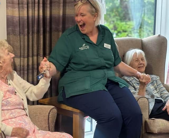 Staff at The Spires Care Home encouraged residents to join in with the singing and laughter