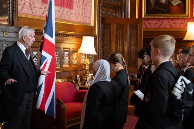 Speaker of the House of Commons, the Rt Hon Sir Lindsay Hoyle MP with pupils from The Link Academy, Netherton.