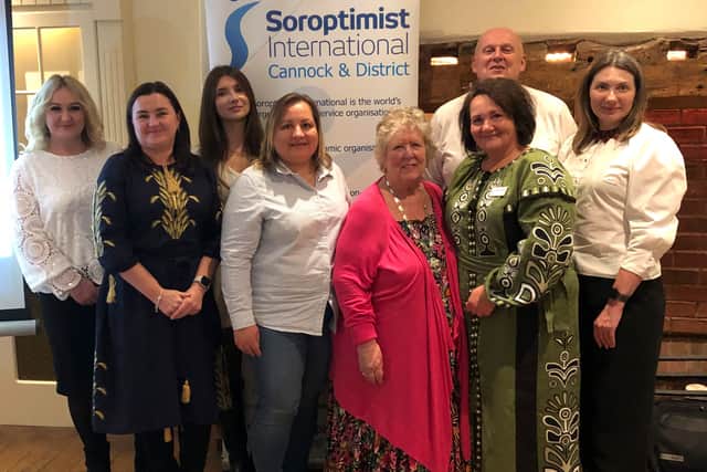 Our Ukrainian friends with President Trish Smith and Gary Fera