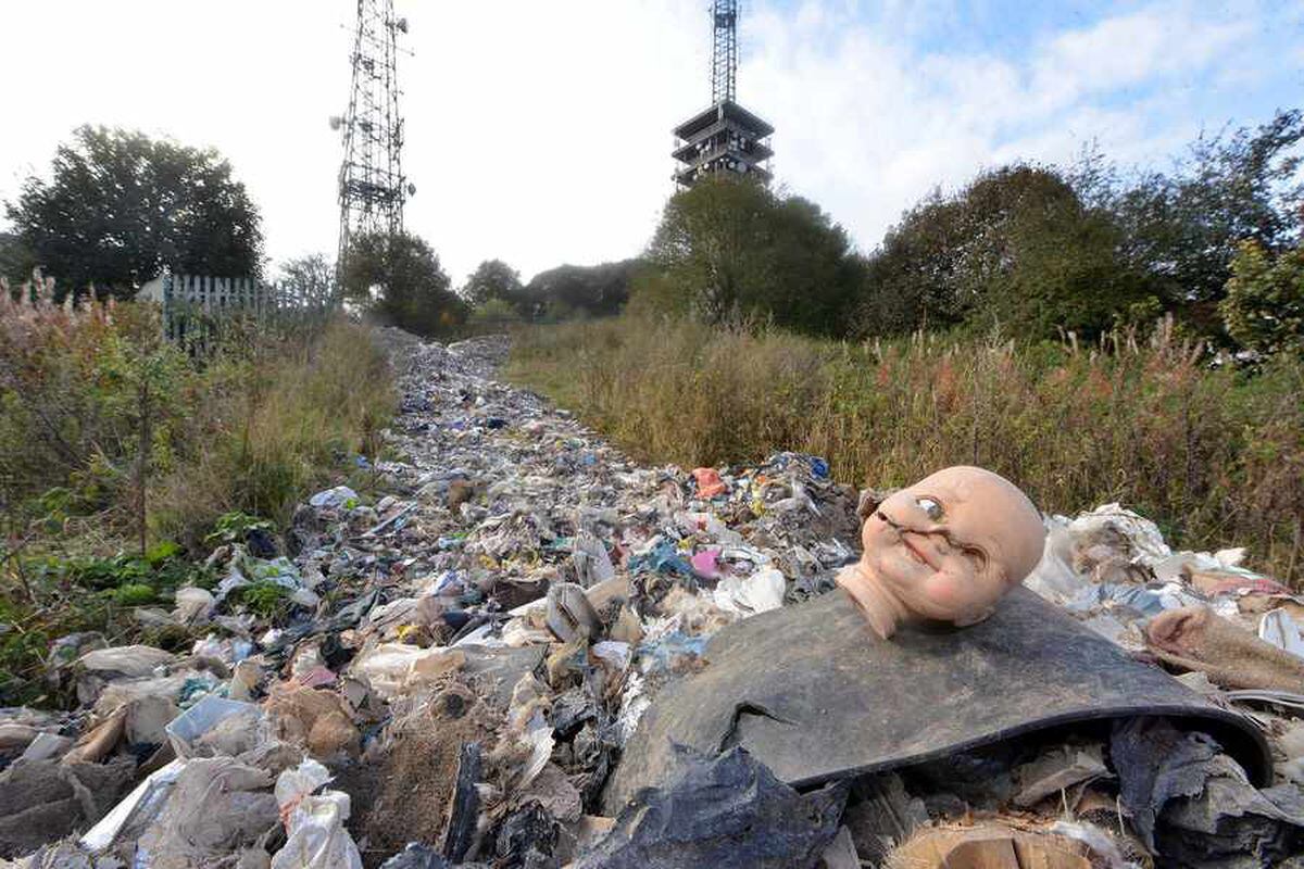 Waste, bags and a doll's head: Fly-tippers turn Black Country hill into giant dump