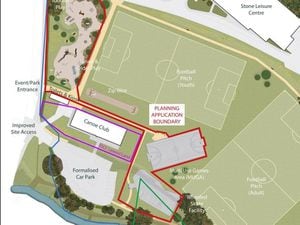 A masterplan of the proposed Westbridge Park play areas submitted to Stafford Borough Council