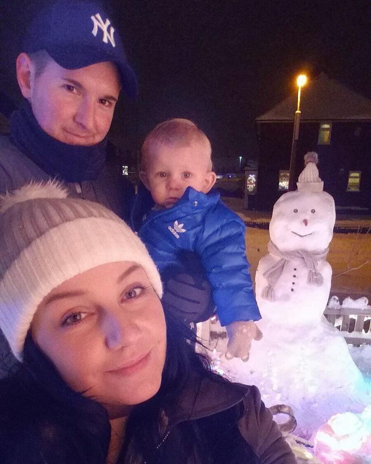Codie Chance sent in this picture of her family in the snow enjoying the build up to their first Christmas