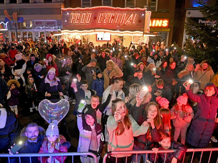 Let there be light! The moment Dudley town centre Christmas lights were switched on 