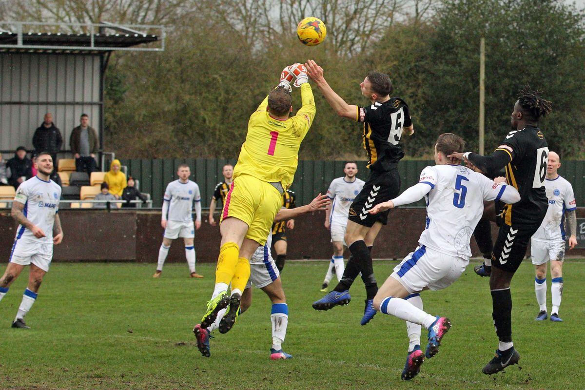 Keeper punches clear from Joe Hull