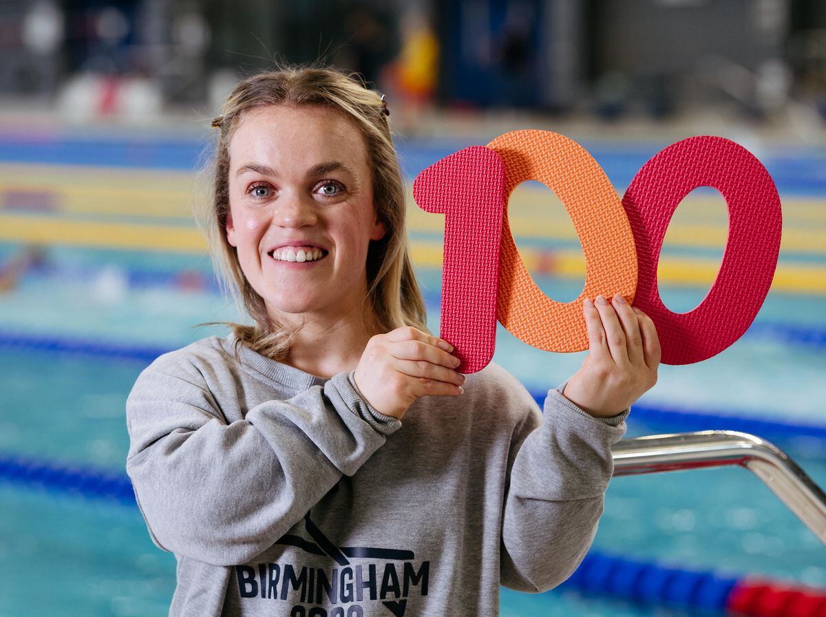 Paralympic medalist Ellie Simmonds OBE celebrates 100 days until the Commonwealth Games