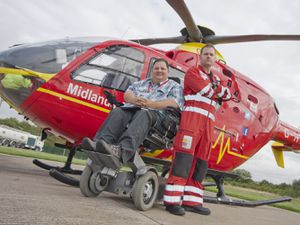 Marcus Watkin with one of the air ambulance crew
