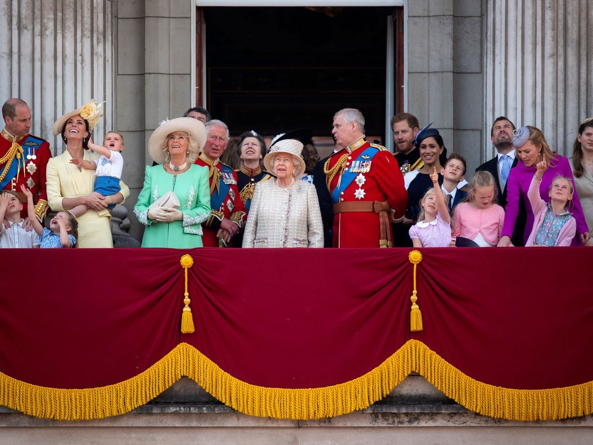 The Queen and family after a previous Trooping the Colour ceremony