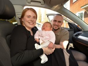 Laura Moore gave birth to Millie-Rose Coppinger in a B&Q car park, with partner Dan Coppinger at her side.
