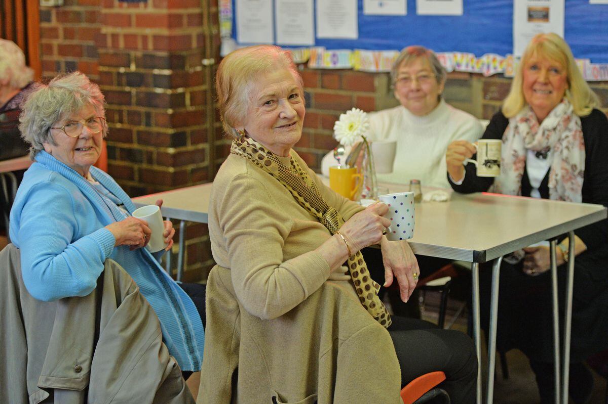 Valerie Webb, Patricia Beesley, Rose Groves and Norma Smith enjoy their weekly meet up