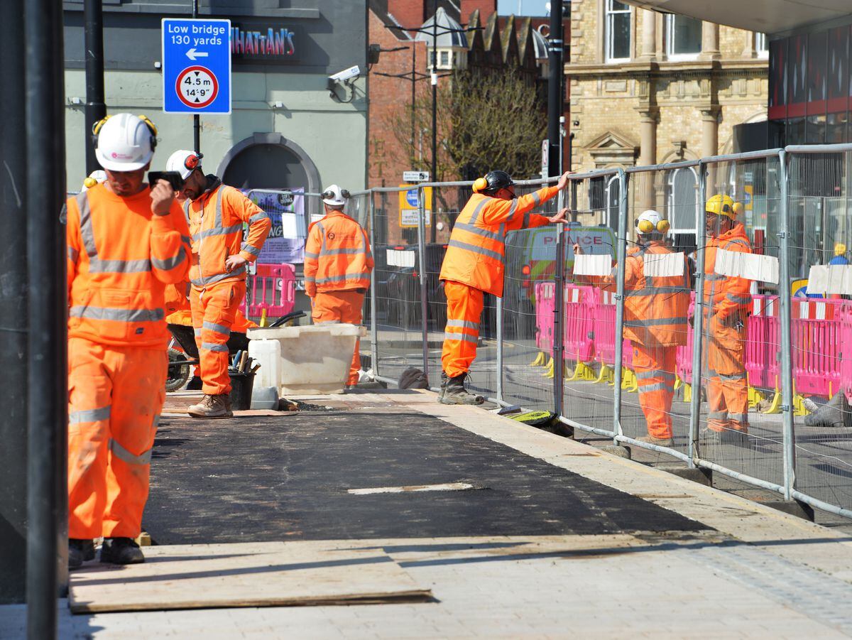 The West Midlands Metro extension along Pipers Row, Wolverhampton, has been under construction for years